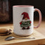 Christmas Mug - Merry Christmas White & Green Text Gnome Lights
