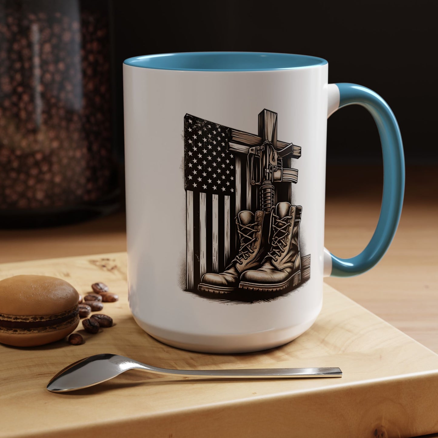 4th of July Mug - Fallen Soldier Boots Flag