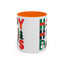 Christmas Mug - Happy Holidays Green Red & Blue Decorative Text