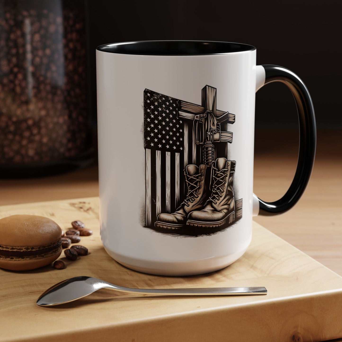 4th of July Mug - Fallen Soldier Boots Flag