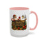 Christmas Mug - Merry Christmas Gold Text Santa Point Ornaments