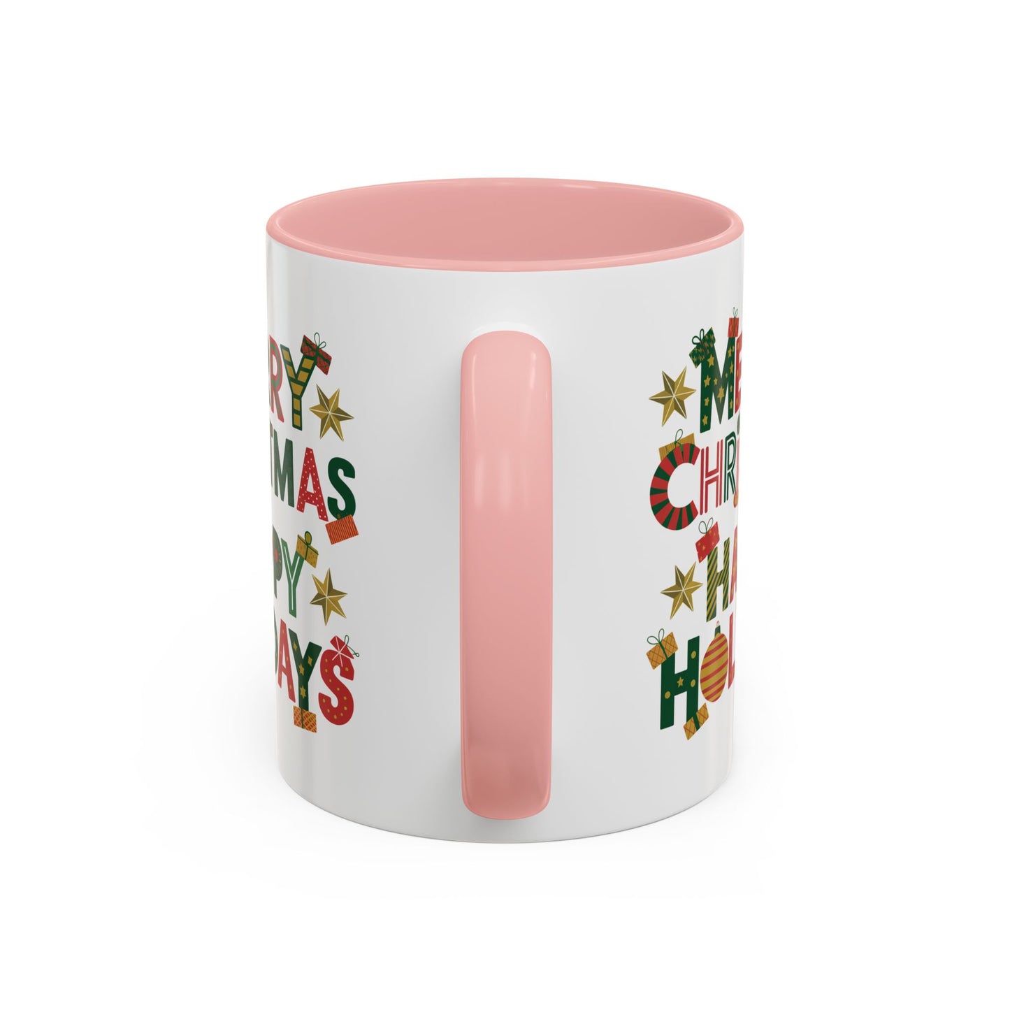 Christmas Mug - Merry Christmas Happy Holidays Decorative Text