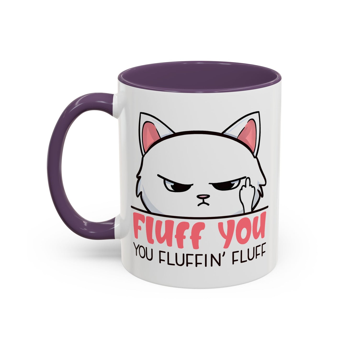 Adult Mug - Fluff You White Cat