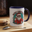 Christmas Mug - Merry Christmas Black & Red Text Cool Santa
