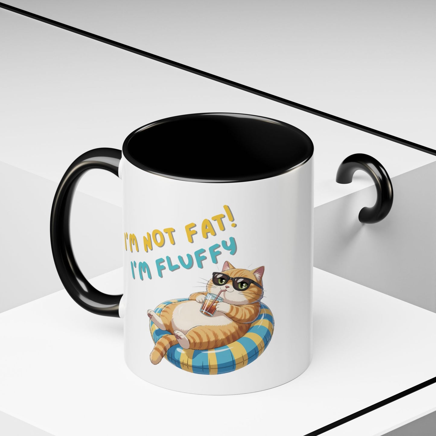 Humor Mug - I'm Not Fat I'm Just Fluffy Cat
