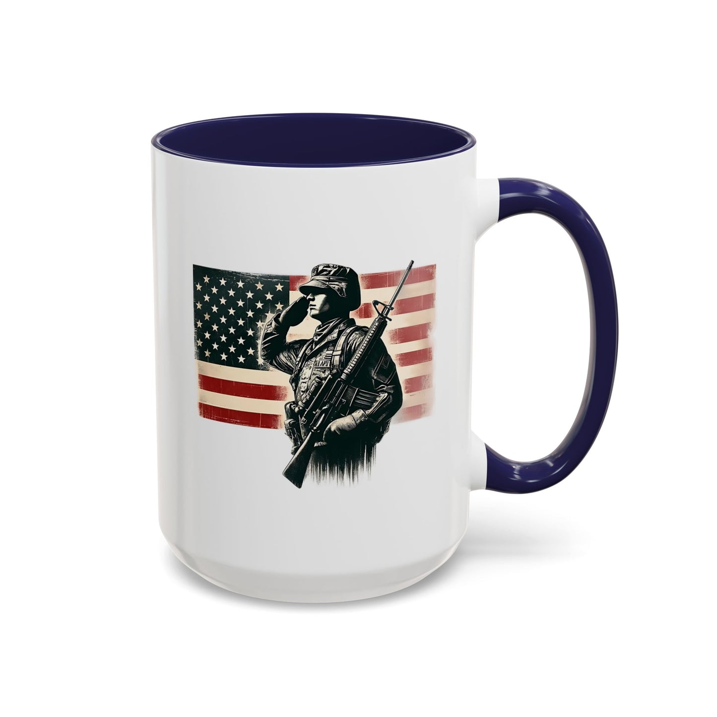 4th of July Mug - Soldier American Flag