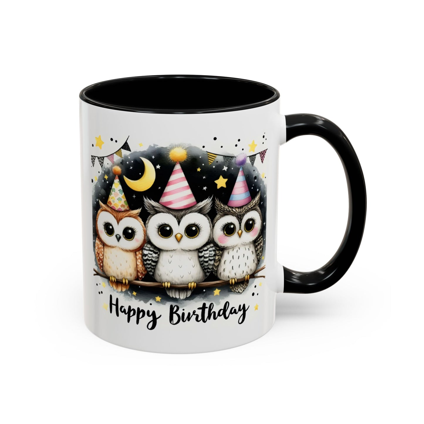 Birthday Mug - Happy Birthday Owls