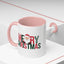 Christmas Mug - Merry Christmas Green & Red Text Santa