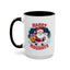 Christmas Mug - Happy Holidays Red & White Text Santa Snowman