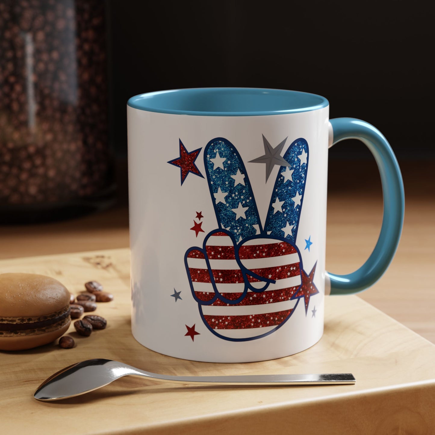 4th of July Mug - America Peace Sign