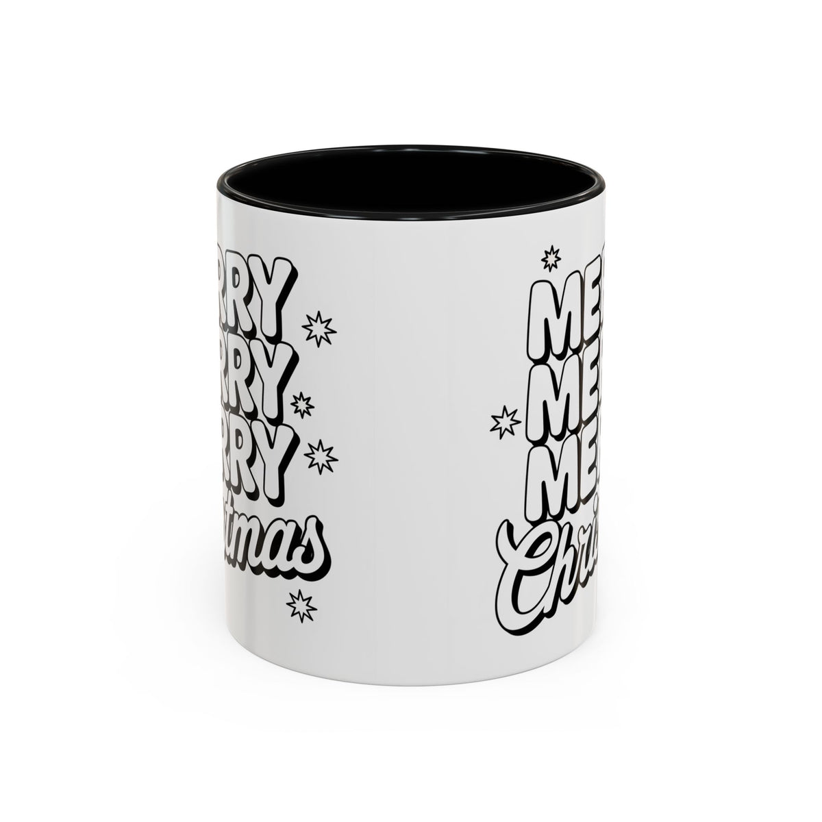 Christmas - Merry Christmas Black & White Embossed Text