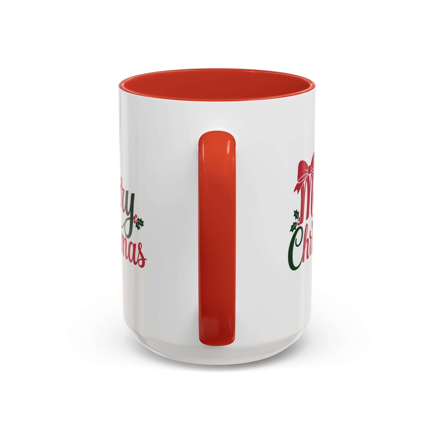 Christmas Mug - Merry Christmas Red & Green Text Bow
