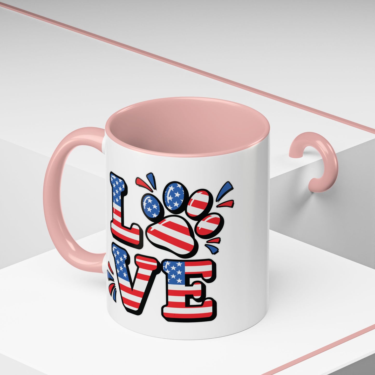 4th of July Mug - Animal Love USA Flag