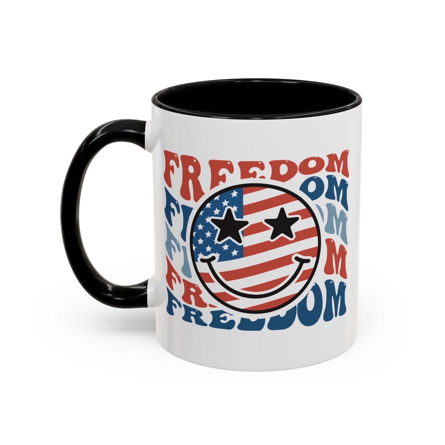 4th of July Mug - Freedom Smiley Face
