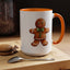 Christmas Mug - Gingerbread Man Green Bow