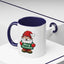 Christmas Mug - Merry Christmas White & Green Text Gnome Snow