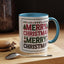 Christmas Mug - Merry Christmas Red Green & Black Text Trees Presents