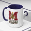 Christmas Mug - Merry Christmas White Green & Red College Text