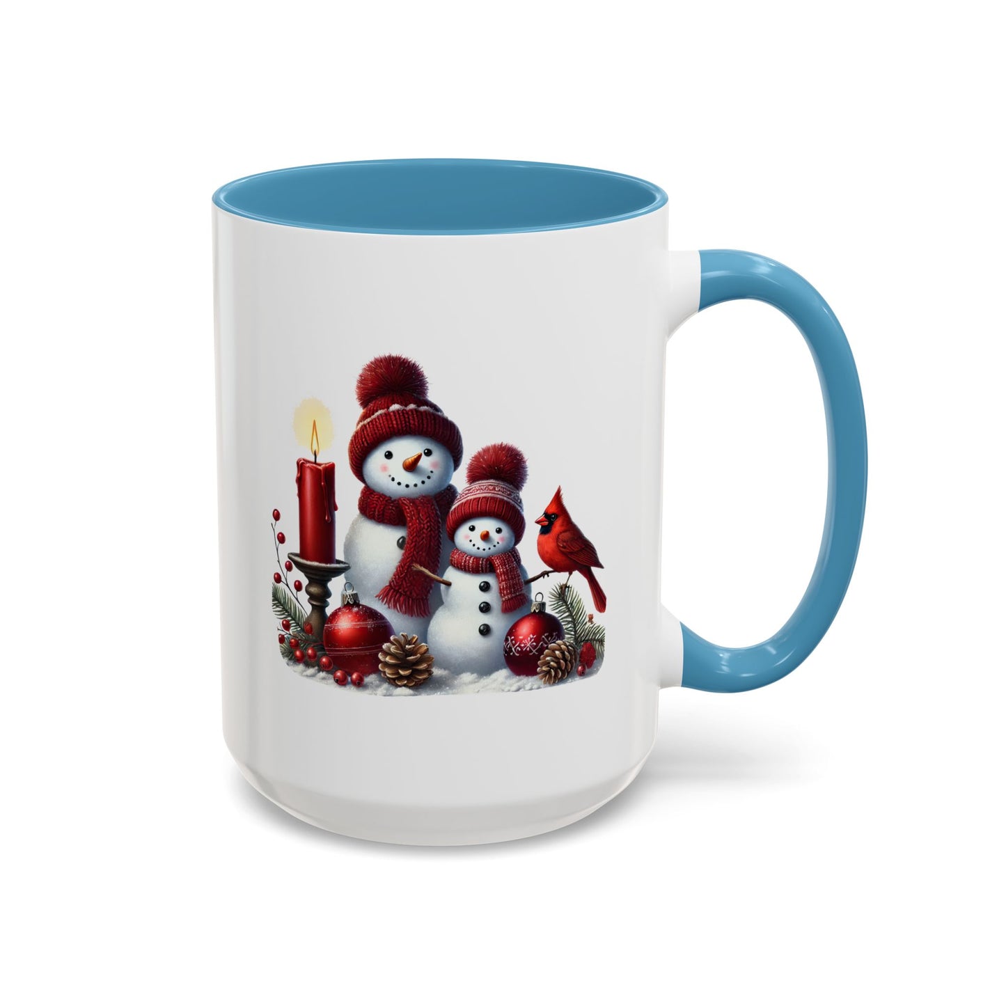 Christmas Mug - Burgundy Snowman Family
