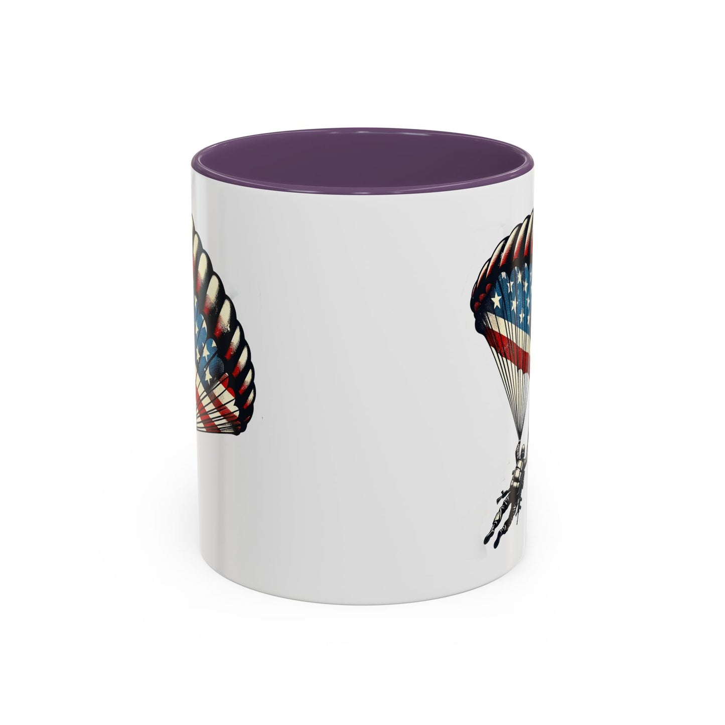 4th of July Mug - Airborne Soldier Parachute Flag