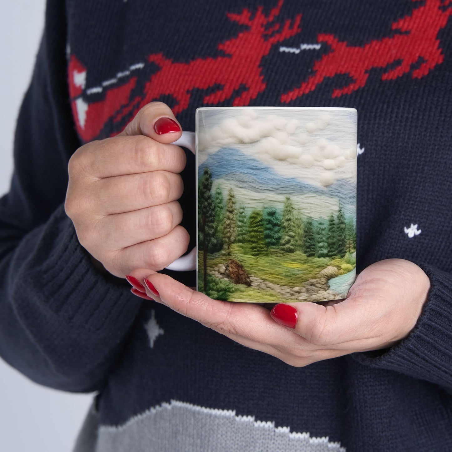 Artistic Mug - Felted Landscape 3
