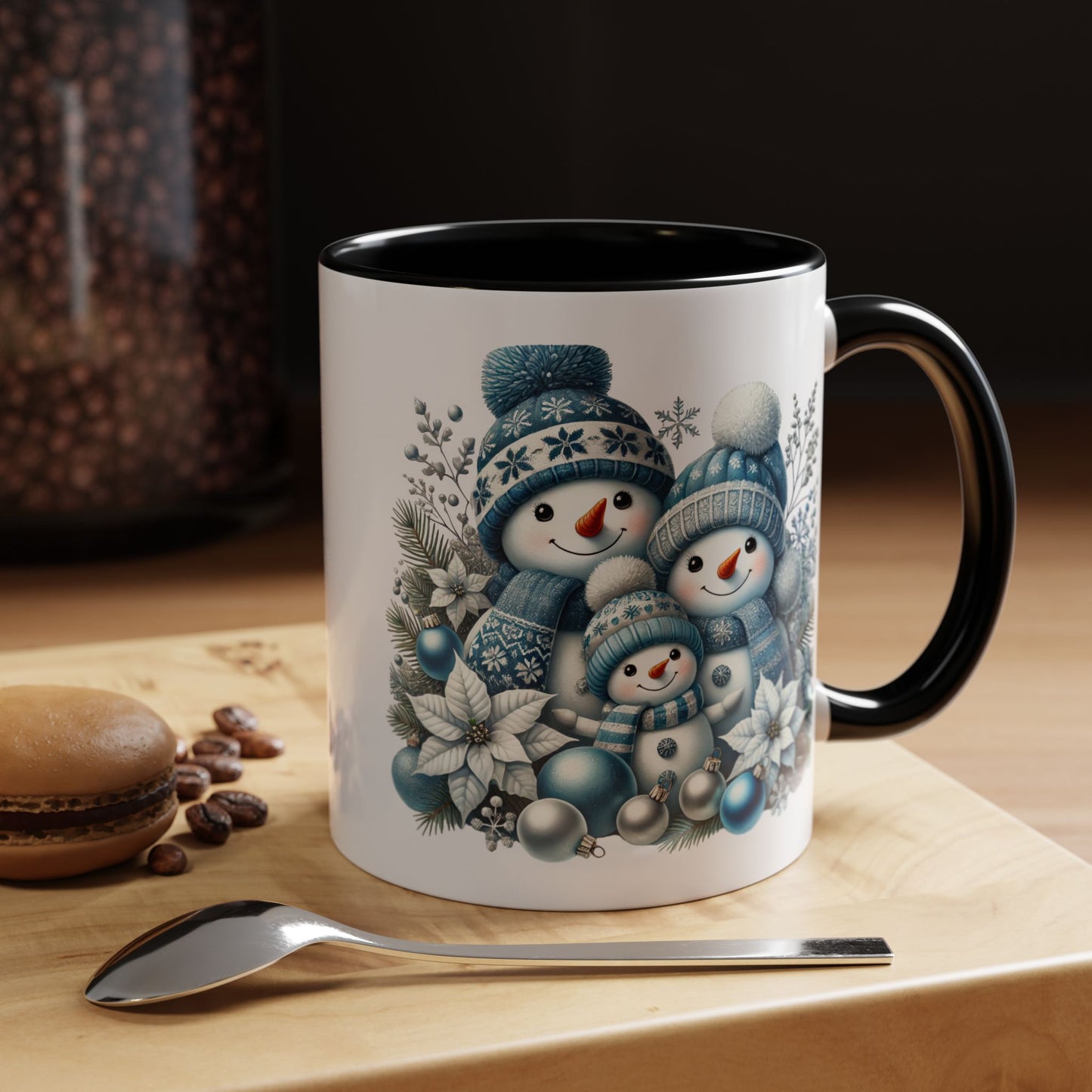 Christmas Mug - Blue Snowman Family