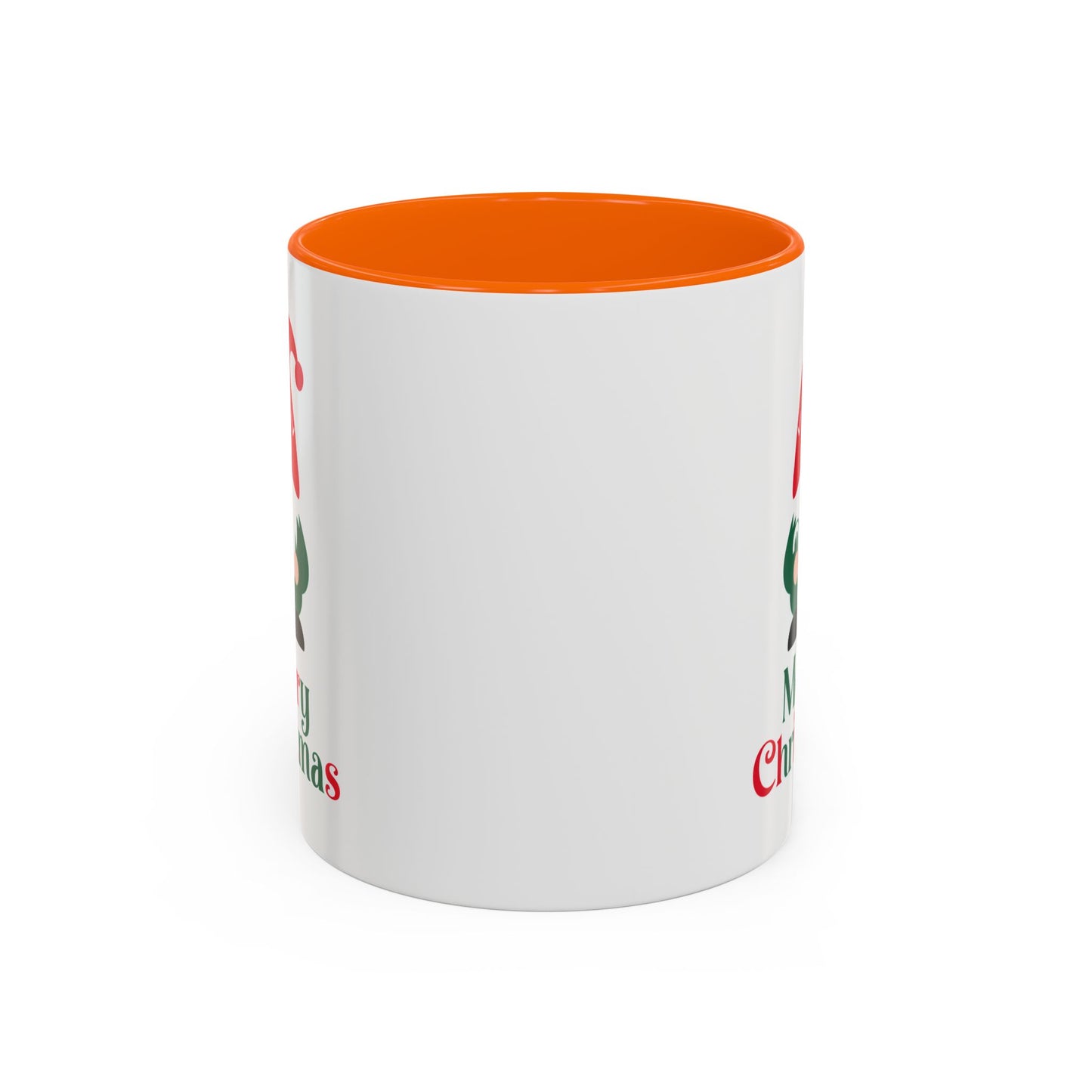 Christmas Mug - Merry Christmas Green & Red Text Gnome Candy Cane