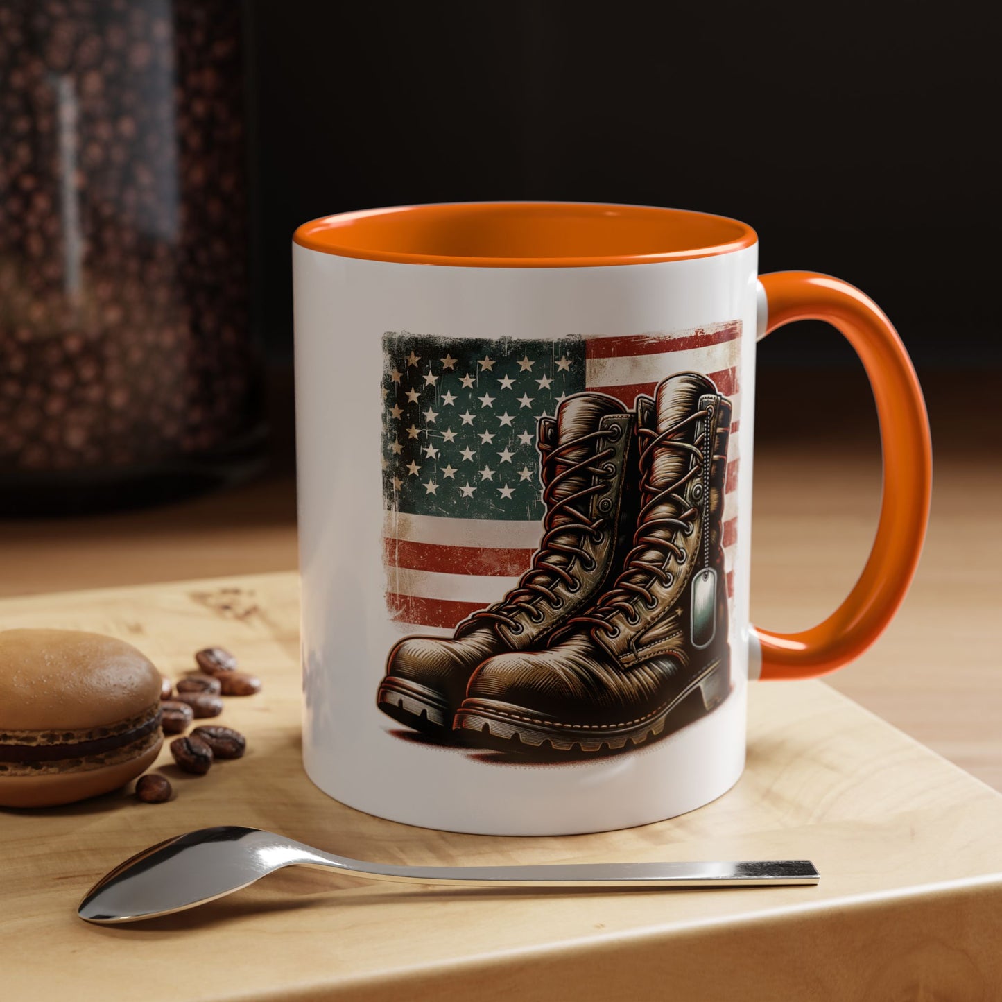 4th of July Mug - Fallen Soldier Boots Flag