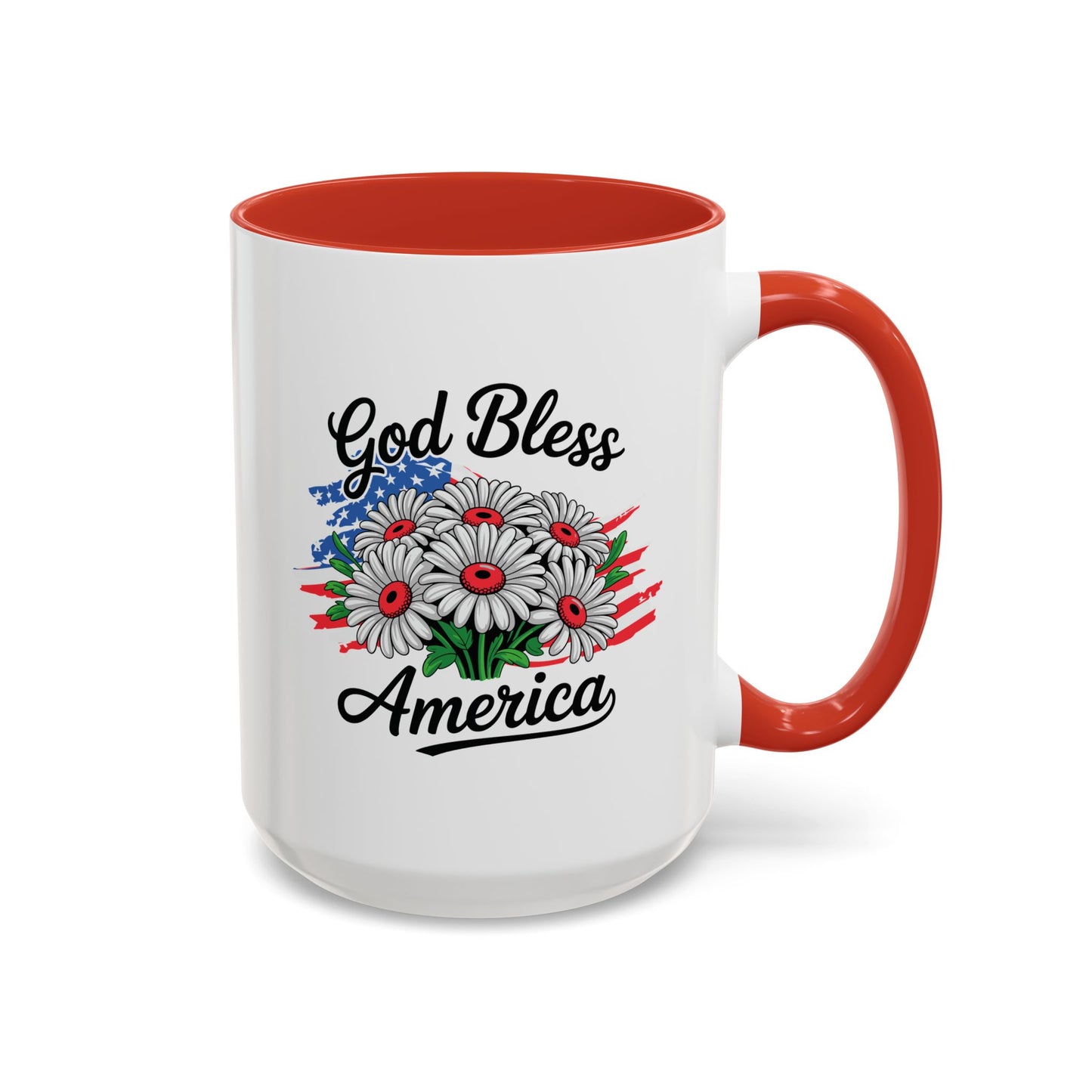 4th of July Mug - God Bless America Daisies