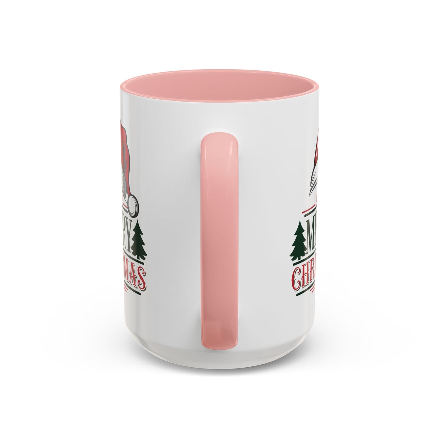 Christmas Mug - Merry Christmas Green & Red Text Red Hat