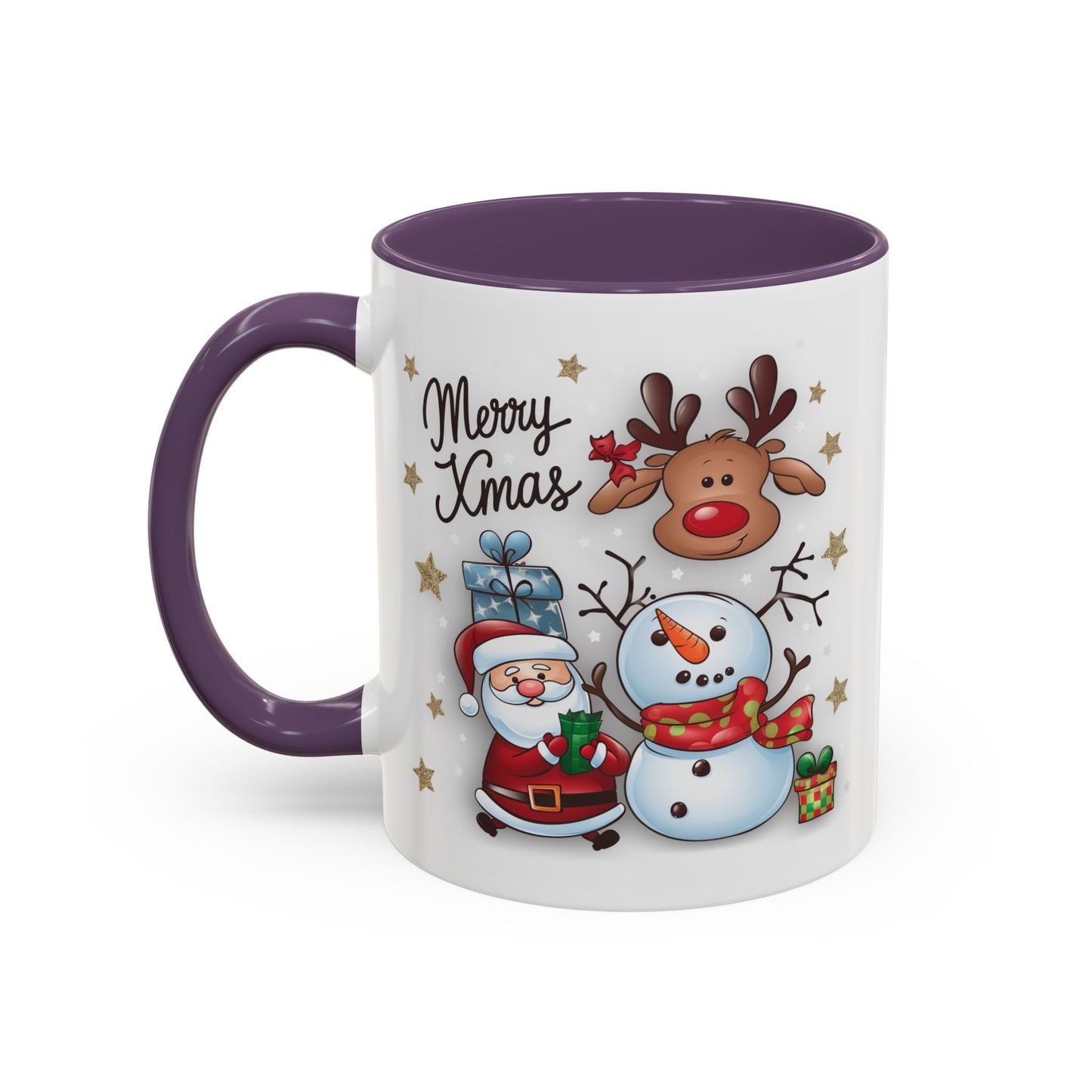 Christmas Mug - Merry Xmas Santa Snowman Reindeer