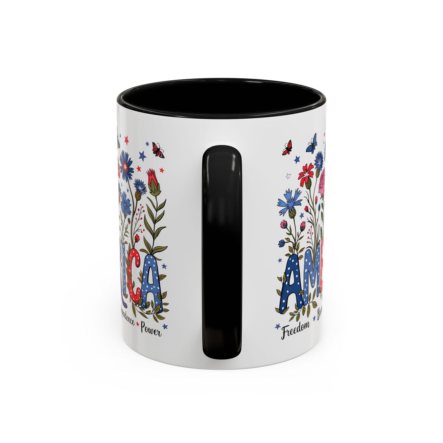 4th of July Mug - Floral America Patriotic