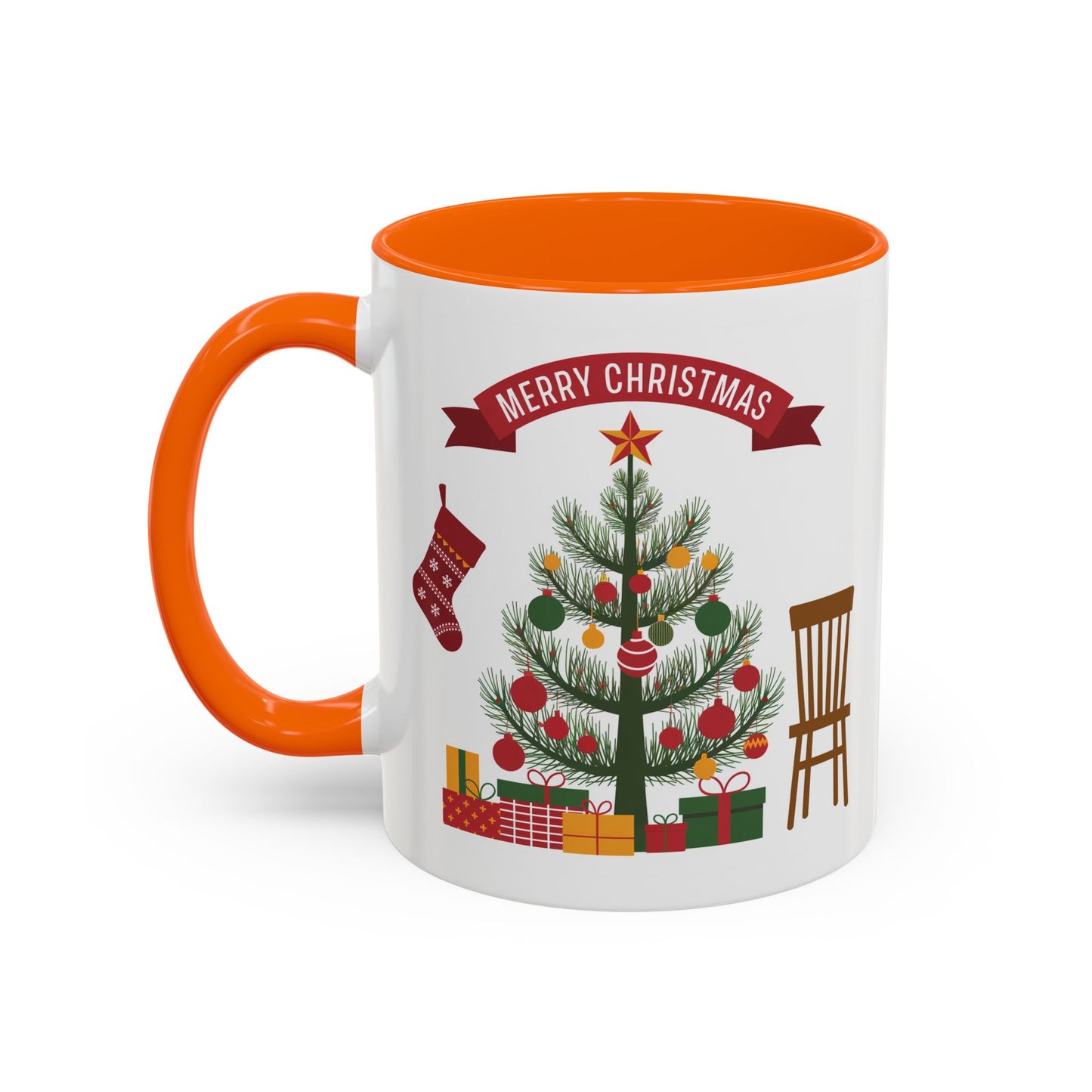 Christmas Mug - Merry Christmas Banner Tree Presents