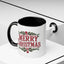 Christmas Mug - Merry Christmas Maroon Text Ornament Decorations