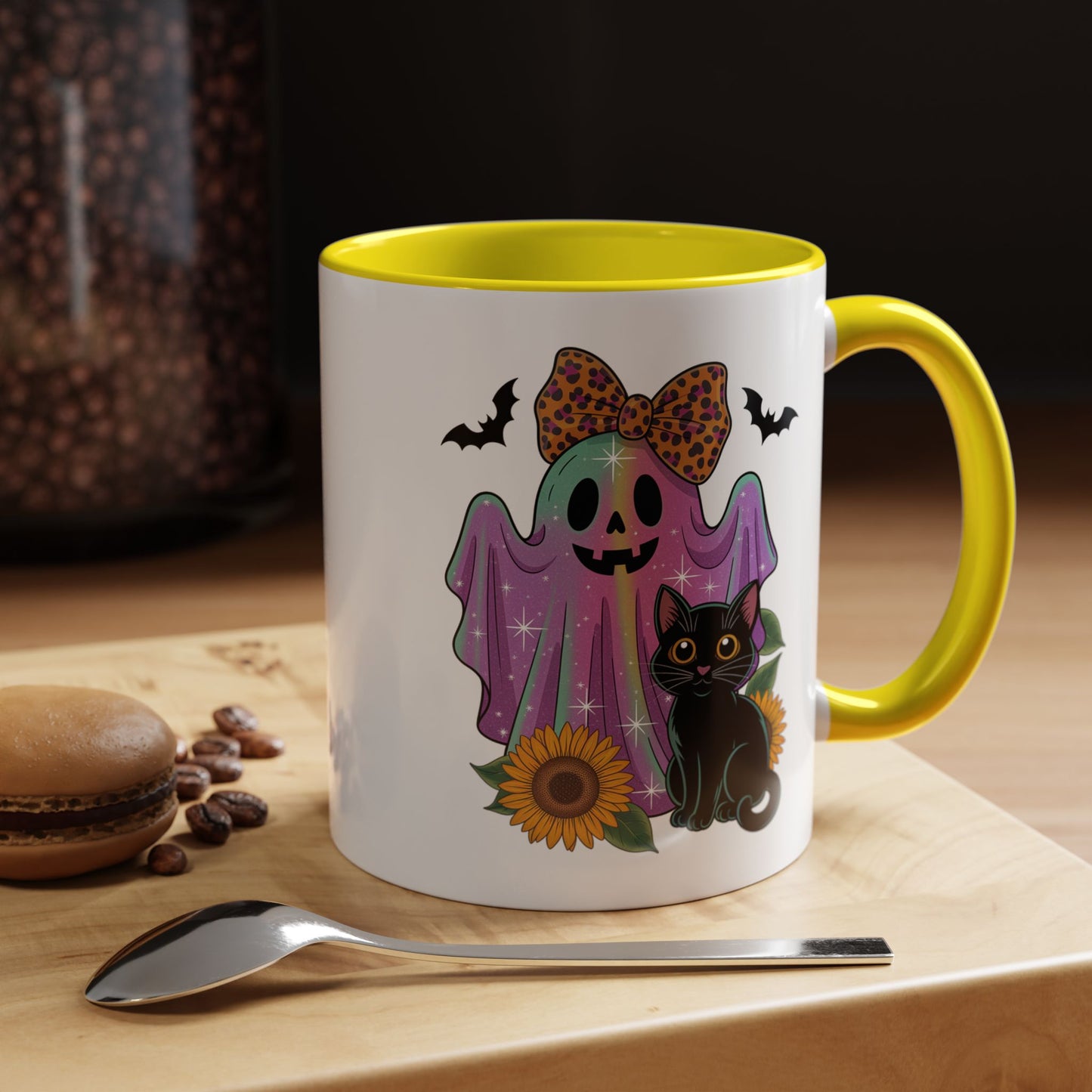 Halloween Mug - Cute Ghost With Cat