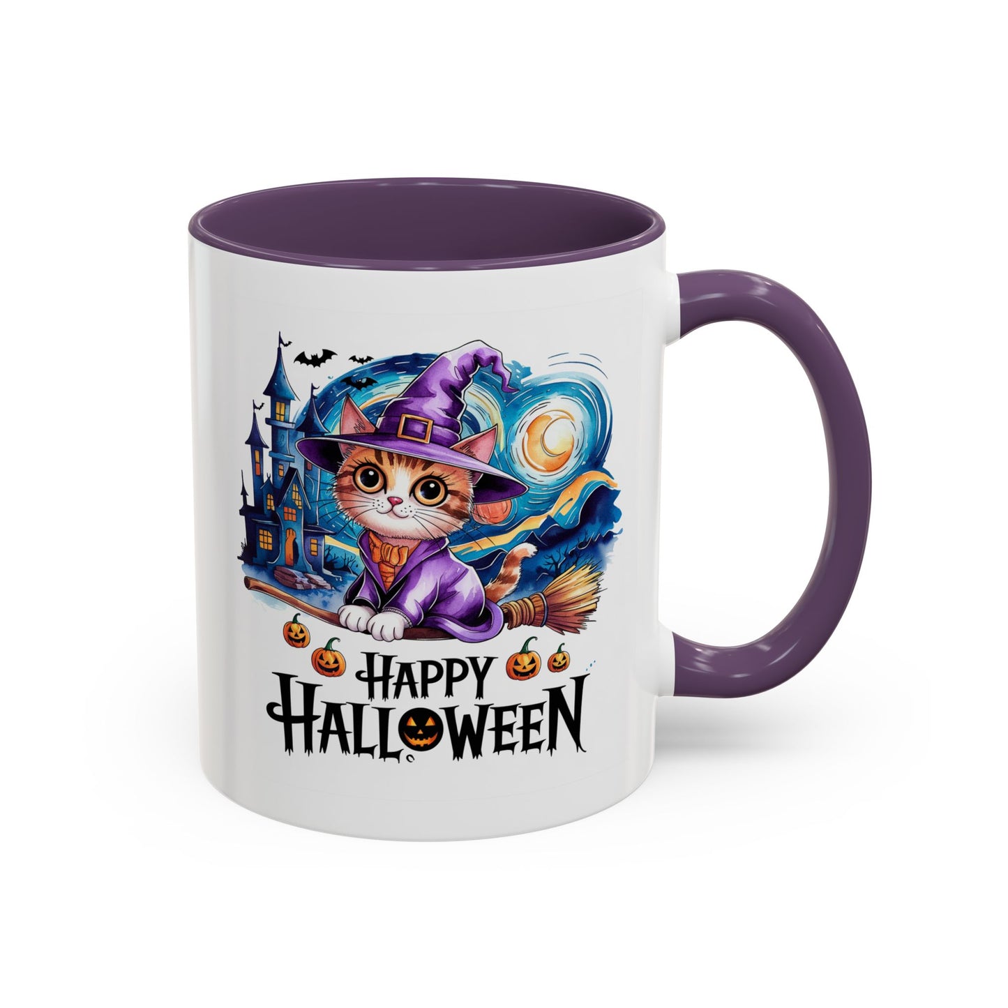 Halloween Mug - Happy Halloween Cat Witch