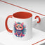 Animal  - Mystic Cat Turquoise & Coral Flowers