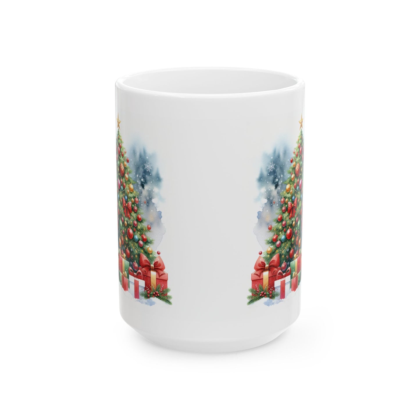 Christmas Mug - Santa Reindeer Tree Presents