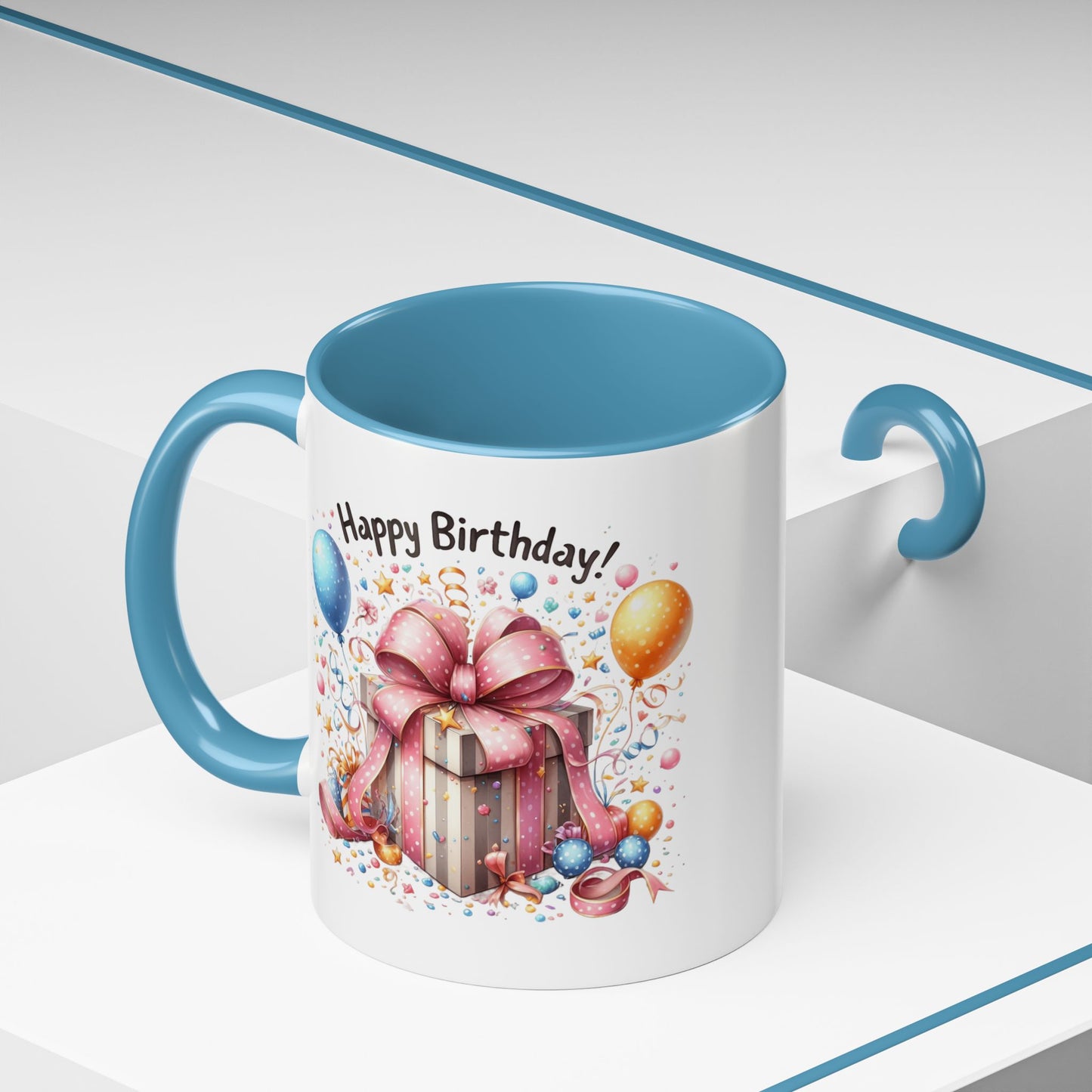 Birthday Mug - Happy Birthday Pink Ribbon Present