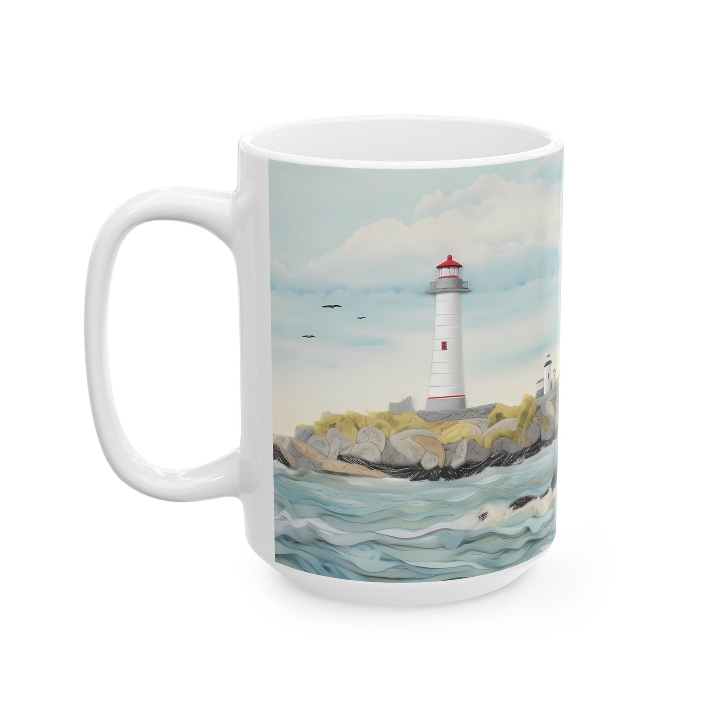 Artistic Mug - Felted Lighthouse 3