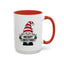 Christmas Mug - Merry Christmas Black Text Gnome Lights