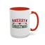 Christmas Mug - Merry Christmas Red & Green Text Heart Arrow Trees