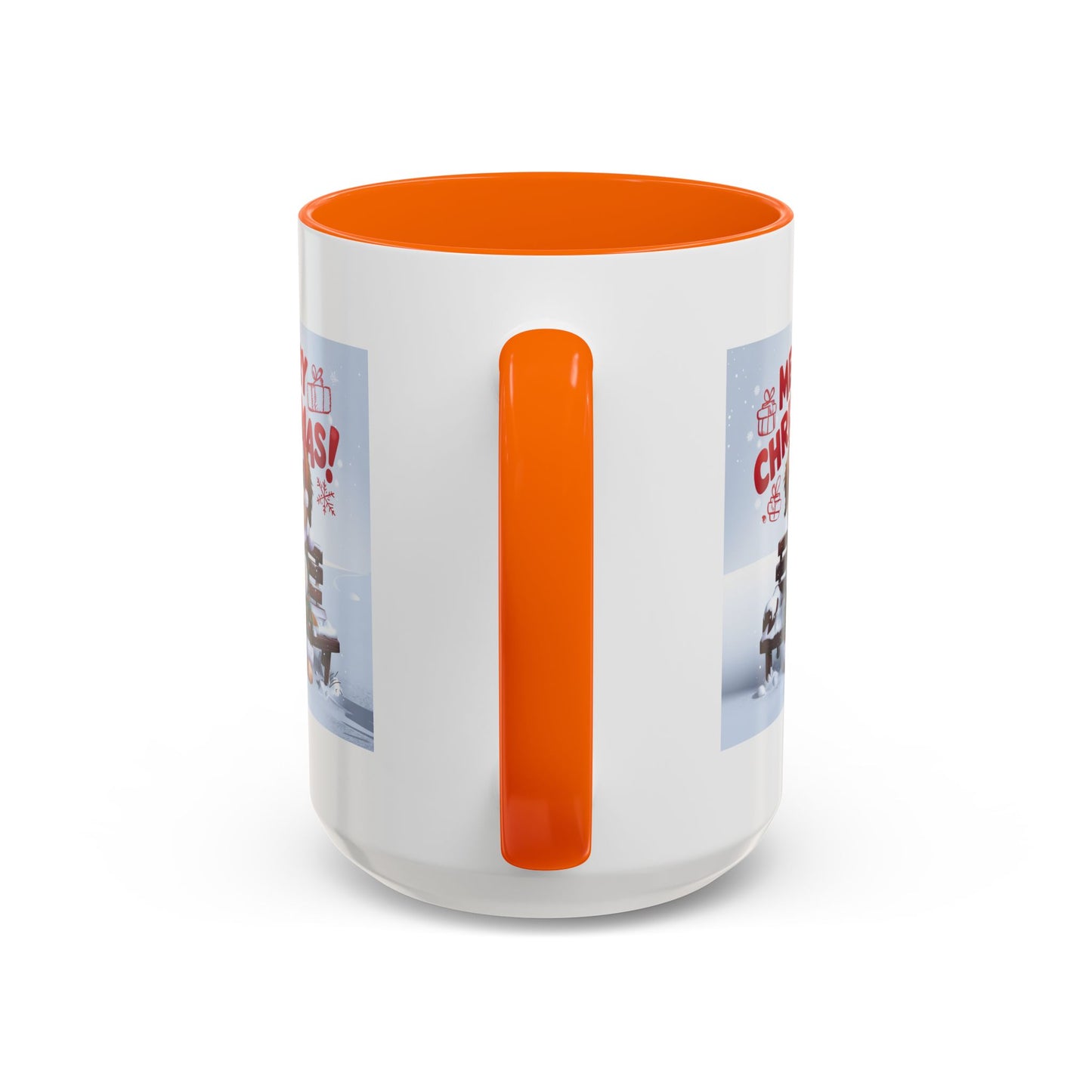 Christmas Mug - Merry Christmas Red Text Puppy Green Top 2