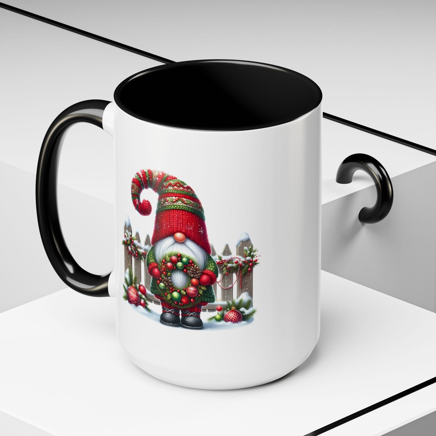 Christmas Mug - Gnome with Christmas Wreath