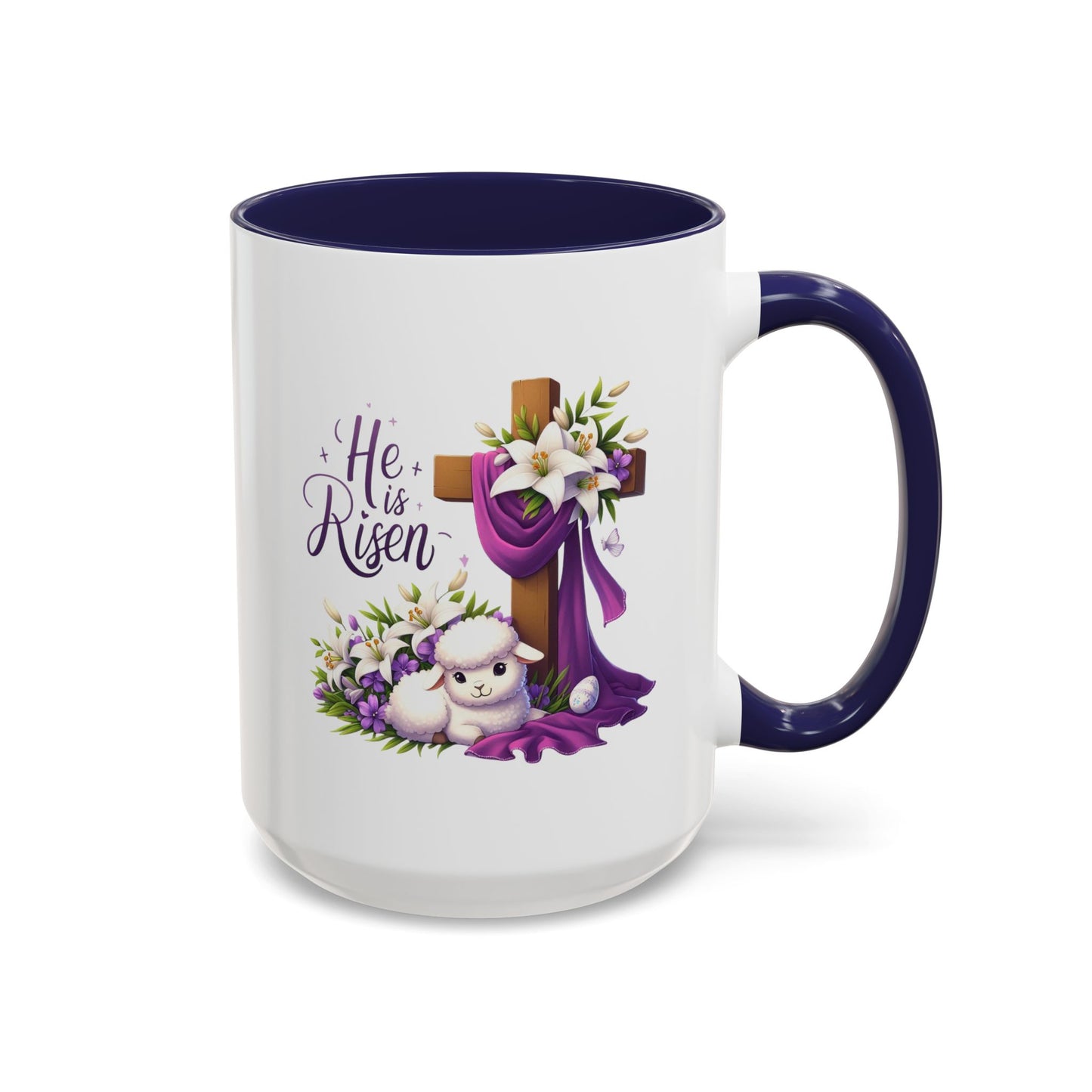 Easter Mug - He Is Risen Cross