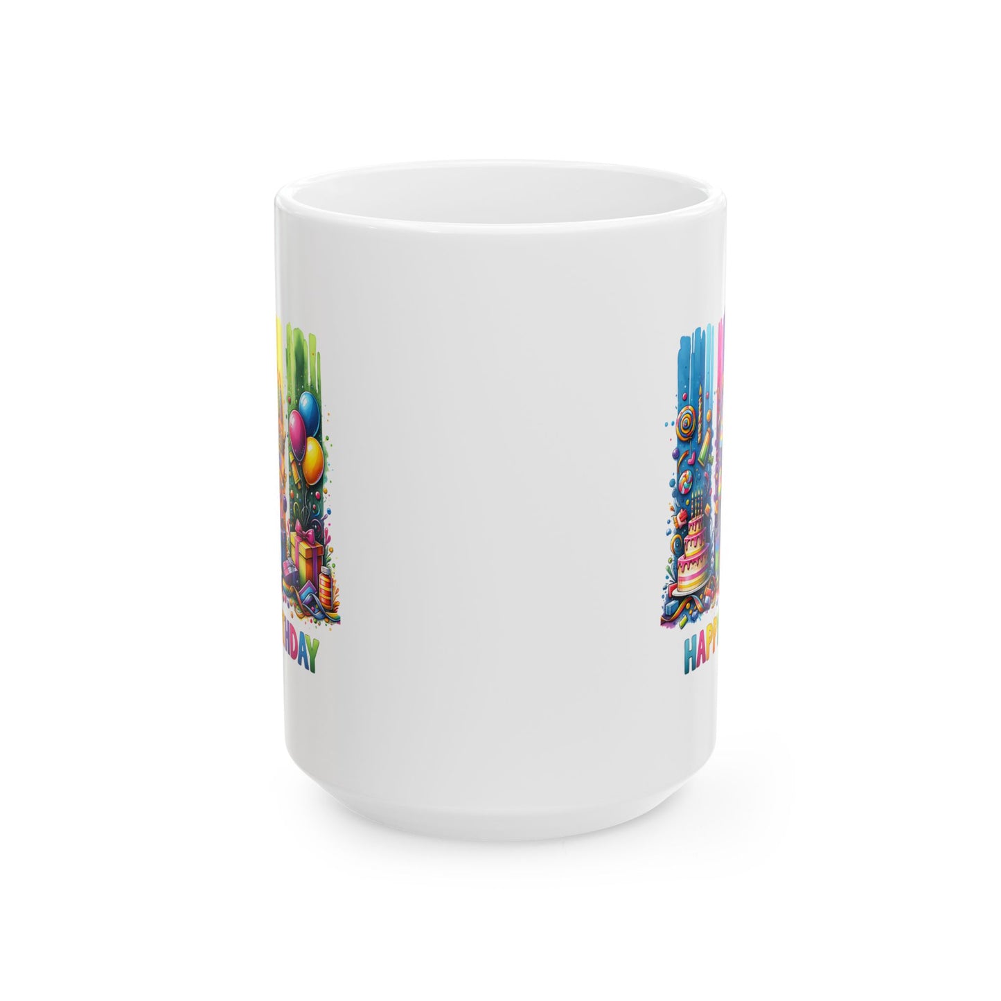 Birthday Mug - Happy Birthday Brushstrokes