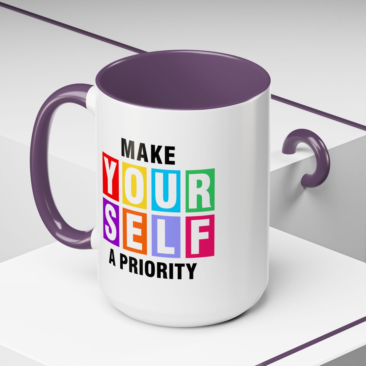 Wellness Mug - Make Yourself a Priority Colored Blocks