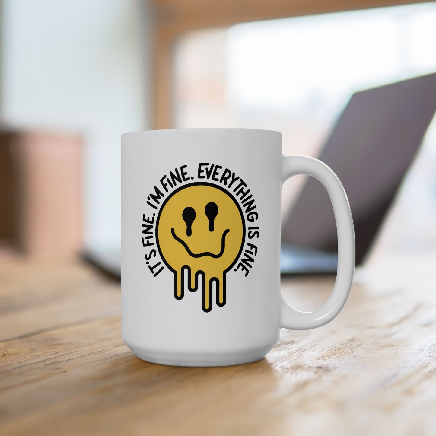 Humor Mug - It's Fine I'm Fine Everything is Fine Emoji