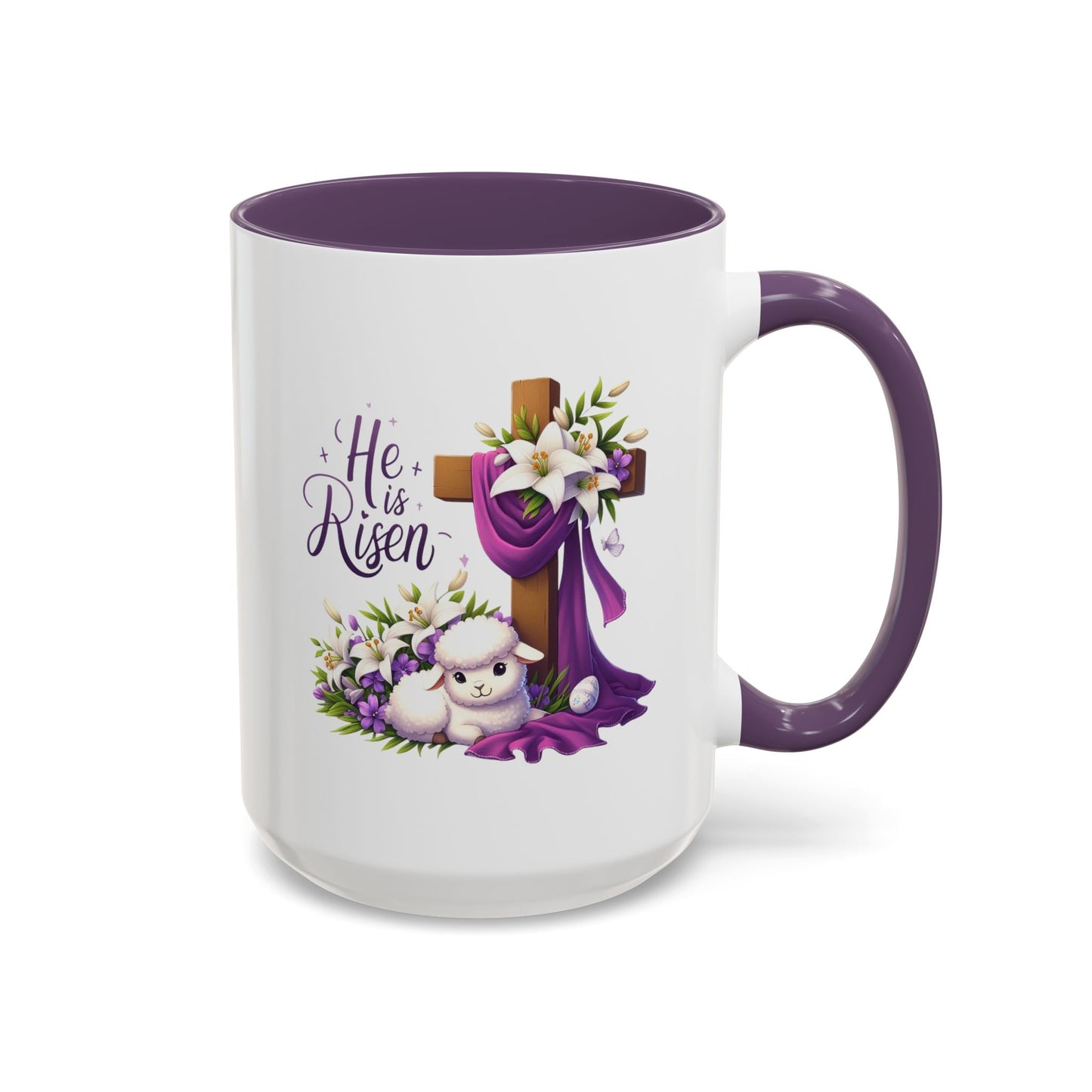 Easter Mug - He Is Risen Cross