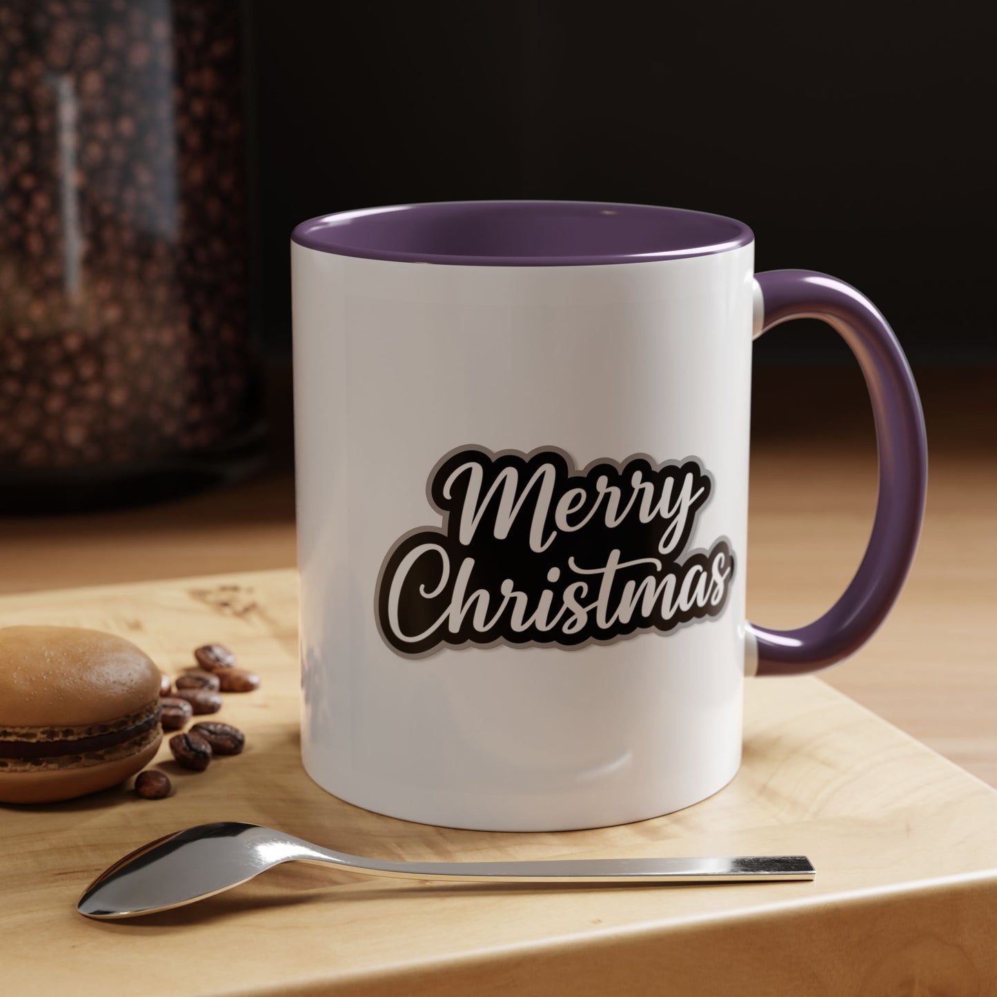 Christmas Mug - Merry Christmas White Black & Grey Text